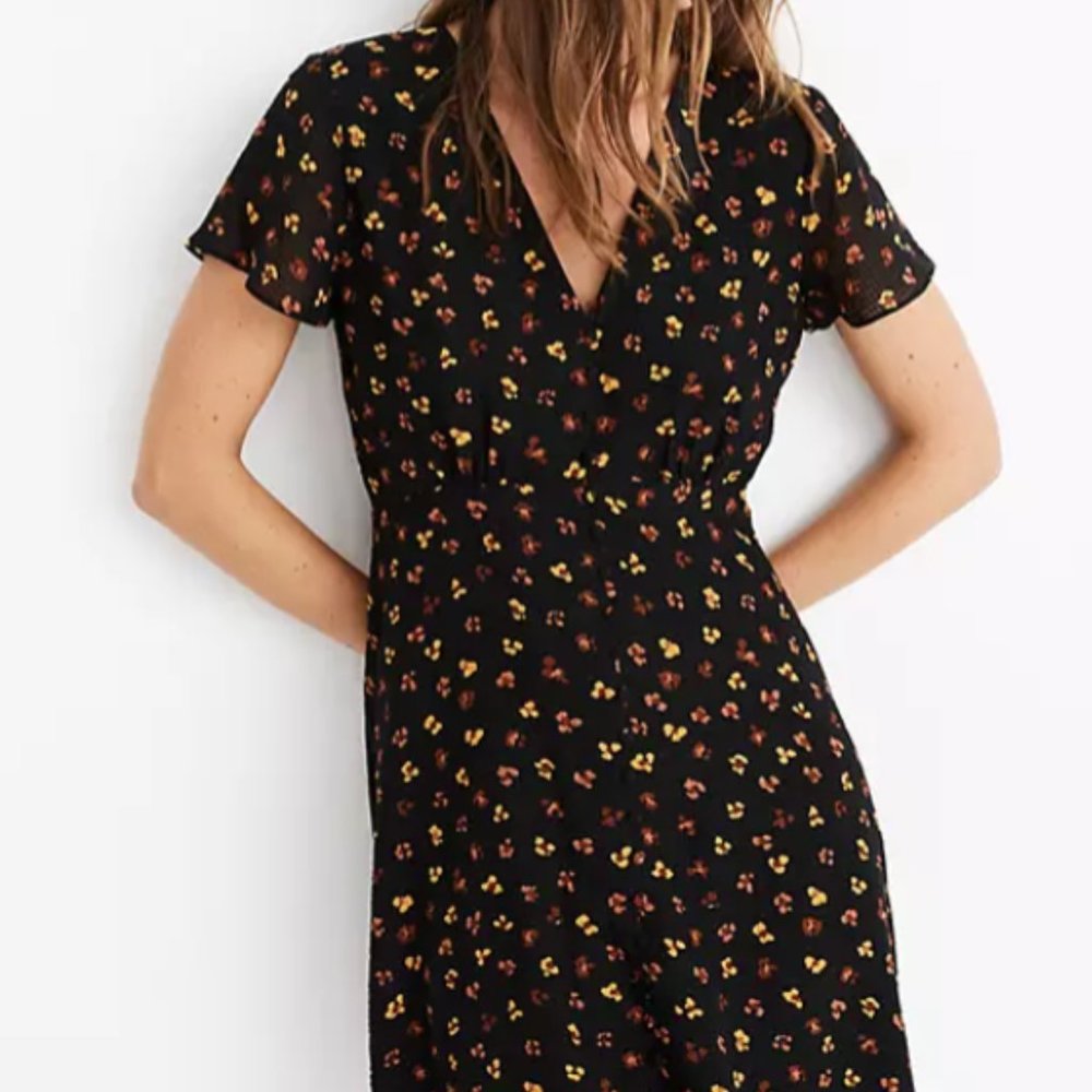 Madewell Silk Button-Front Swing Dress NWT P6